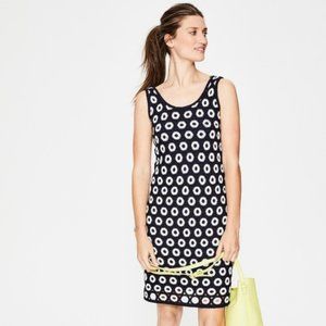 {Boden} Navy & White Elena Knitted Crochet Dress